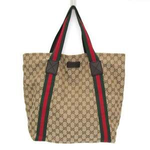 Gucci GG Canvas Sherry Line 189669 Men,Women GG Canvas,Leather Tote Bag